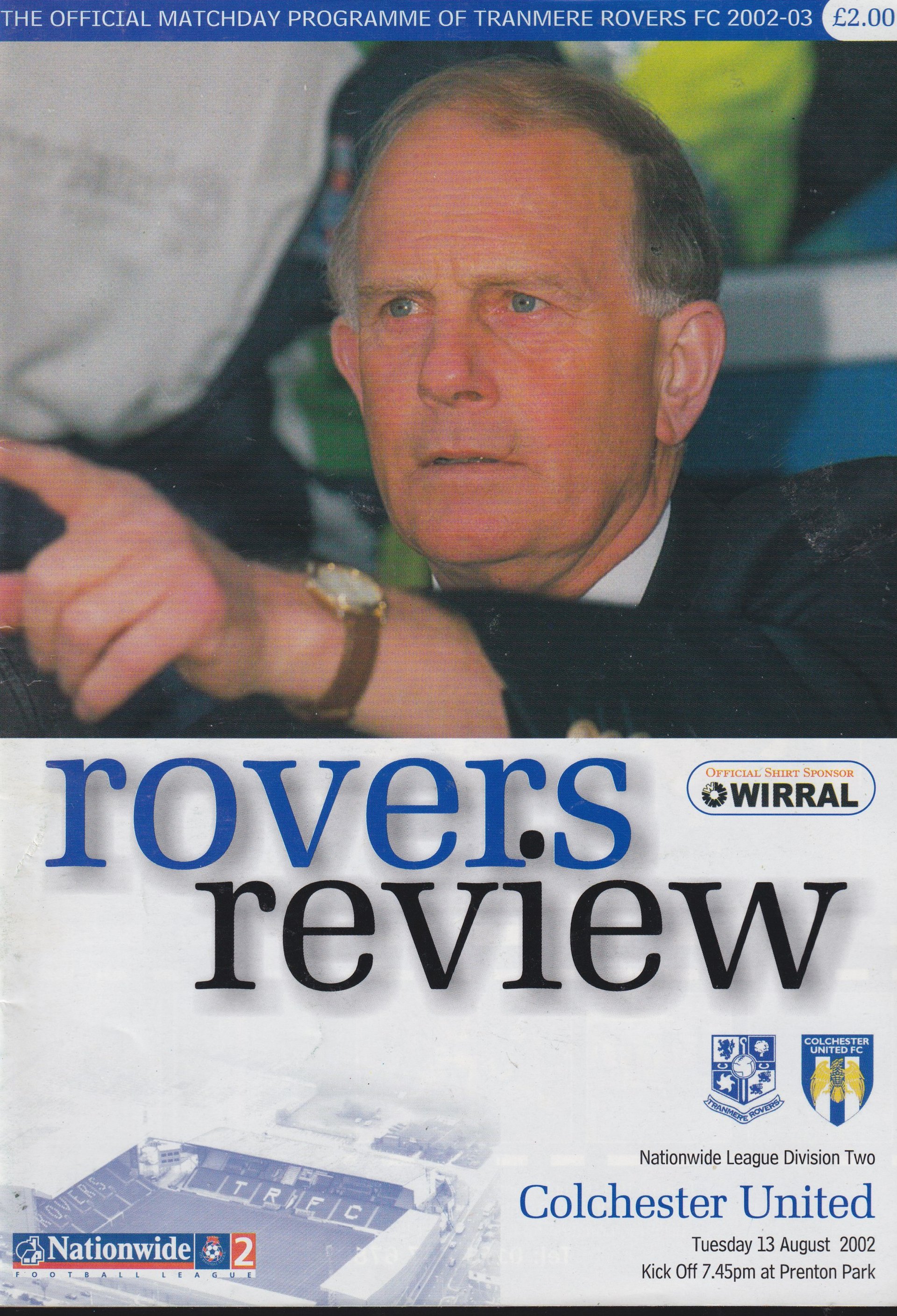 Tranmere Rovers v Colchester United match programme